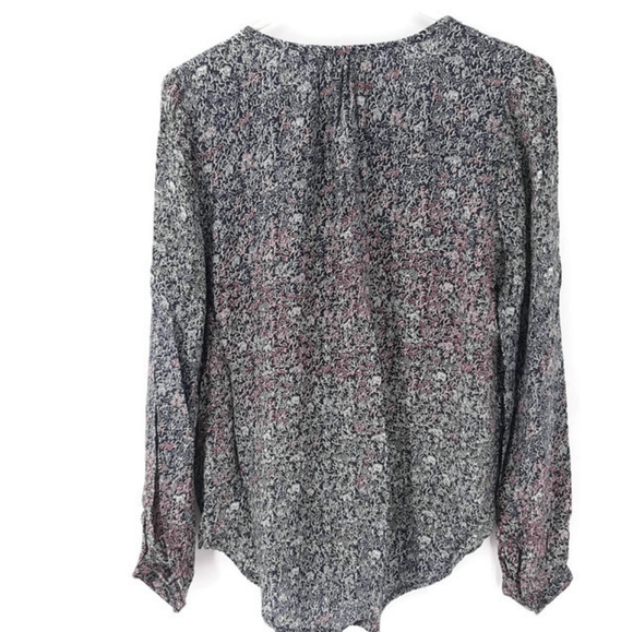 Lucky Brand | Blue red floral long sleeve top sz S - Picture 4 of 5